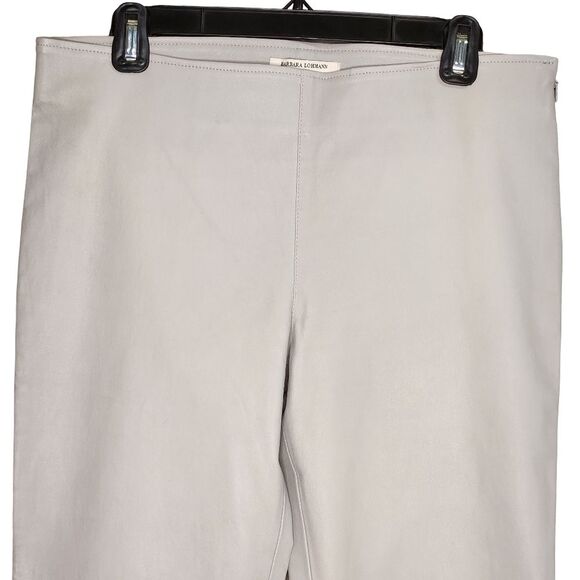 Barbara Lohmann Lamb Leather Pants Gray Side Zipper Women's Italian Size 40/US10 - Picture 2 of 11
